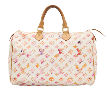 Aquarelle Speedy 35, &pound;1,100, Handbags, Pink/White, Canvas, Front view